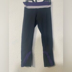lululemon athletica run inspire crop II  deep coal and Concord grape